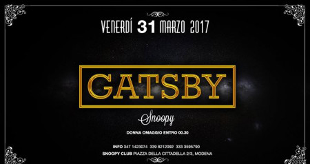 Gatsby - Il nuovo sofisticato Venerdì notte Snoopy - 31/03/2017