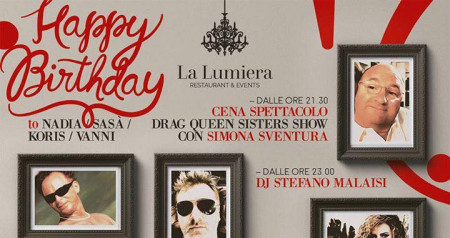 8 set.★Drag Queen Sisters Show★Cena Spettacolo e dopocena Malaisi Dj★